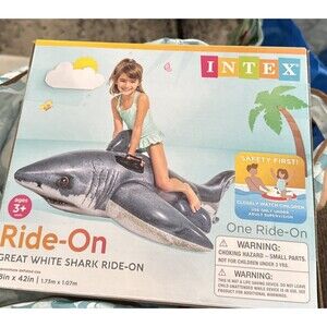 NEW Intex Ride-On Pool Float Great White Shark Inflatable 68x42 NEW  Sealed